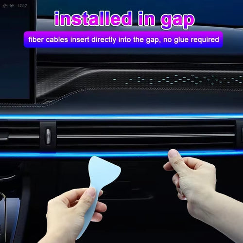 Car Interior RGB LED Light Strip - Ambient Neon Fiber Optic USB Atmosphere Lamp with APP Control (1/2/3/4/5M)